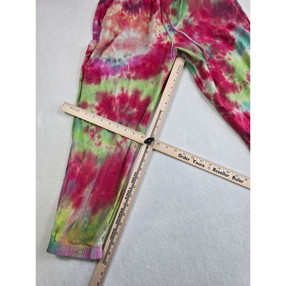 Tie-Dye Jogger Pants Sound Style M Linen Blend Elastic Waist - Picture 5 of 7